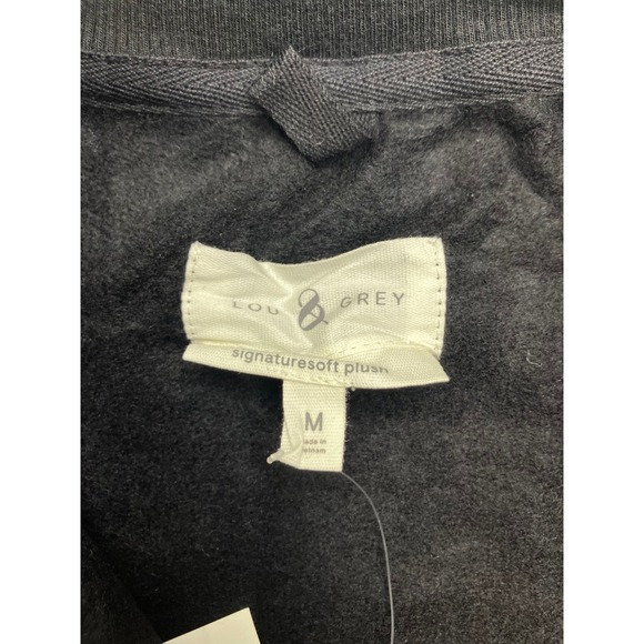 LOU & GREY Black Signature Soft Plush Quarter Zip Sweatshirt Women's Medium new - Picture 2 of 10